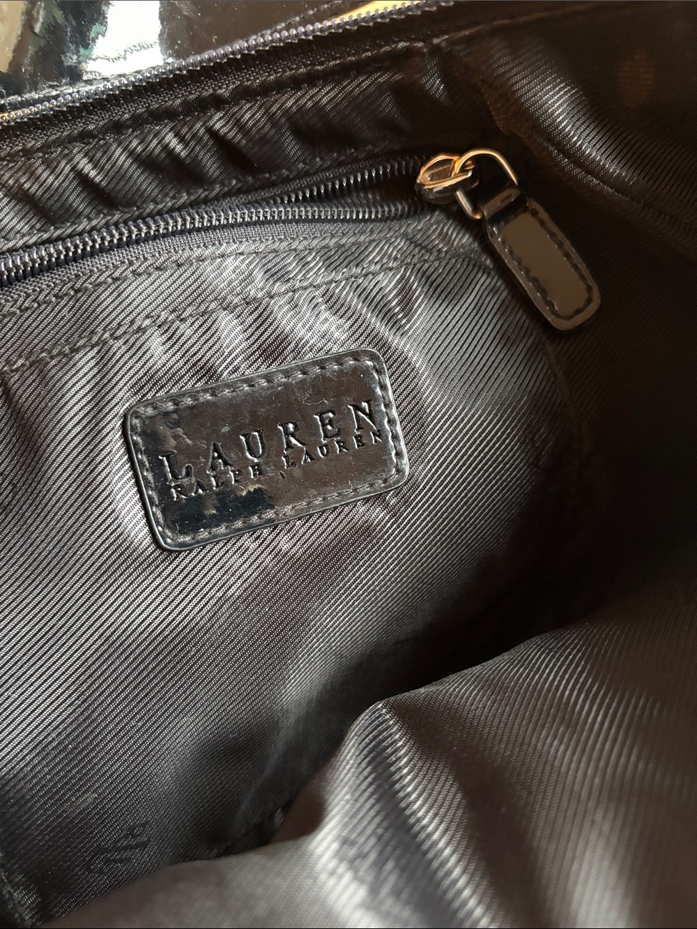 Ralph Lauren vintage Monogram Pattern Shoulder Bag in Light Gray and Black - Picture 2 of 2